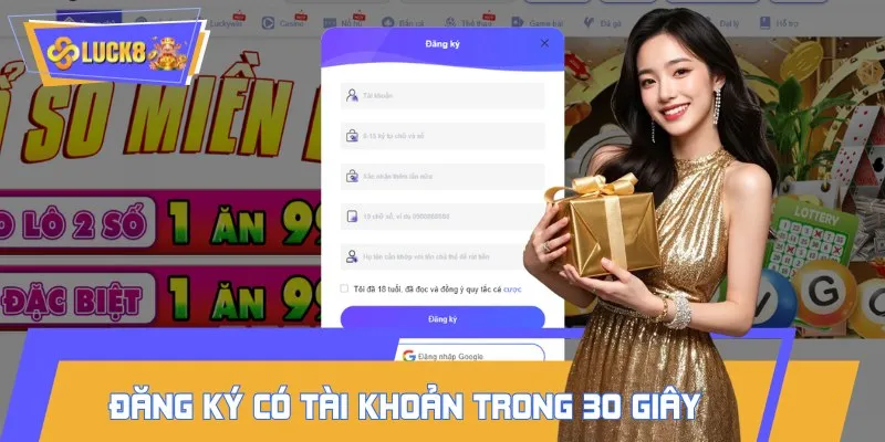 Đăng ký tài khoản LUCK8 siêu tốc chỉ trong 30 giây